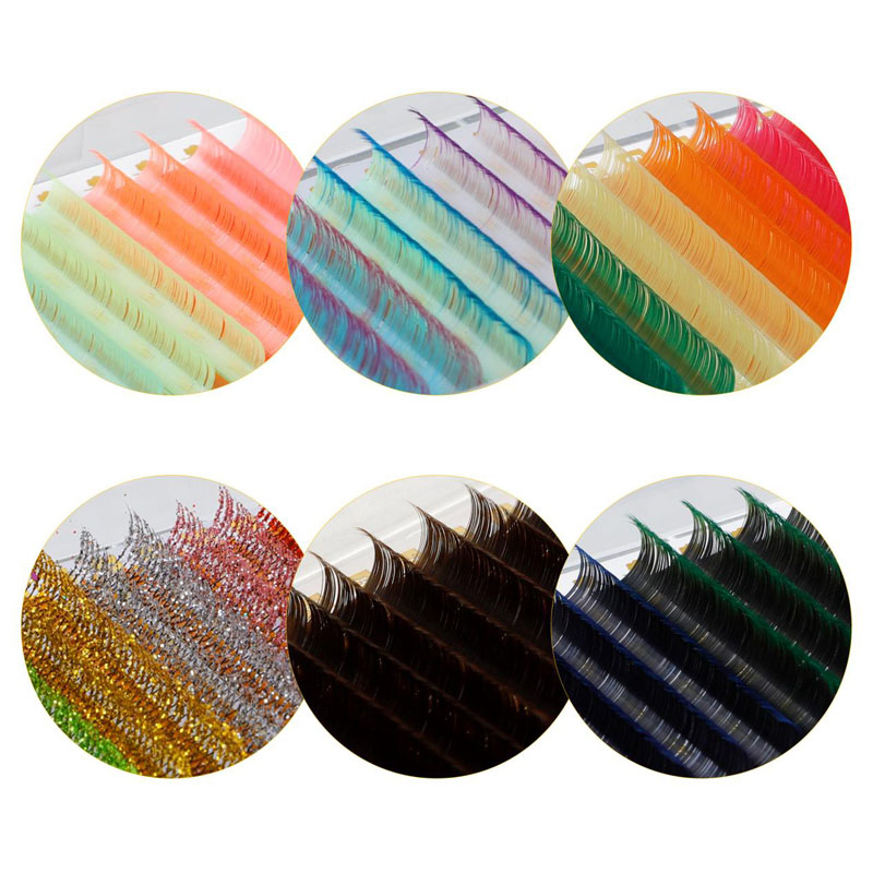 Makukulay na mga extension ng eyelash